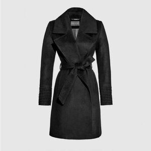 Sentaler Baby Alpaca Mid Length Large Notched Collar Wrap Coat
